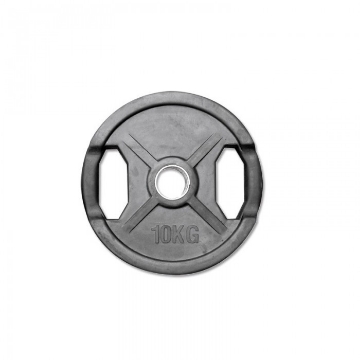 Poza cu Discuri Gripe din Cauciuc pentru Haltere - 50 mm - Negru - 10 kg