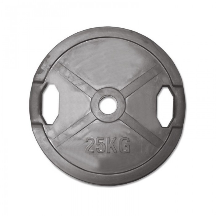 Poza cu Discuri greutate cauciuc cu prindere – 50 mm – negru – 25 kg