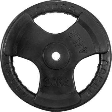 Poza cu Disc de greutati cauciucat Gripper - 30 mm - negru - 20,0 kg