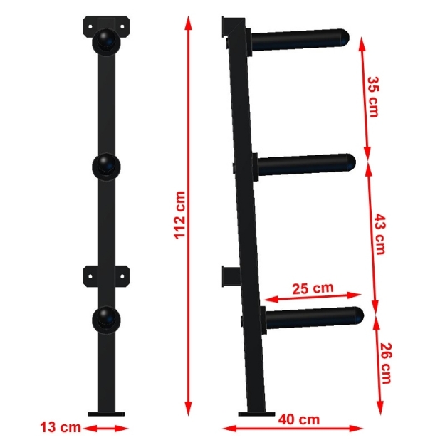 Poza cu Suport perete pentru discuri de greutăți Ø 50 mm - Plate Tree Wall 50 mm Megafitness Shop