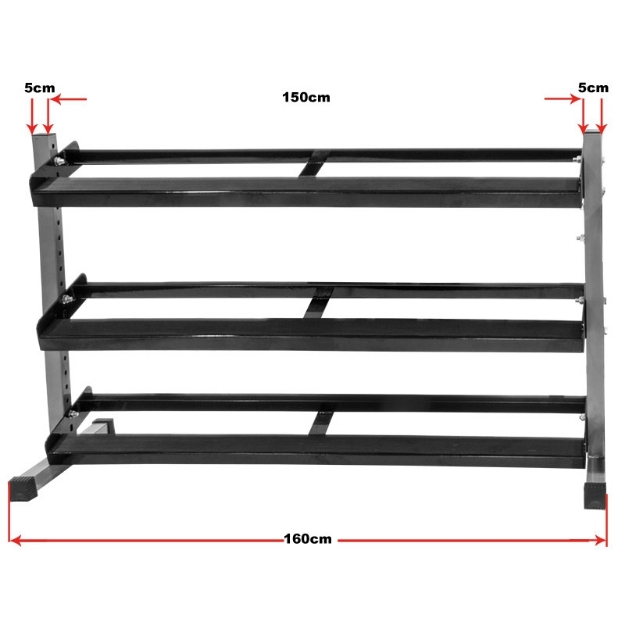 Poza cu Suport pentru gantere, 3 nivele – 150 cm