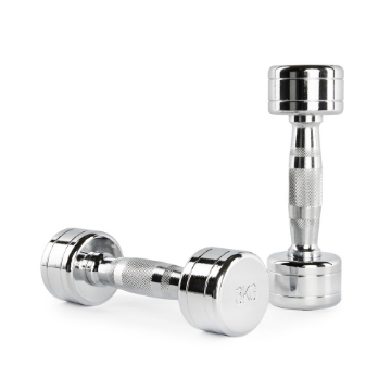 Poza cu Ganteră Profesională Cromată ATX 3 kg – Oțel Masiv pentru Săli de Fitness și Home Gym