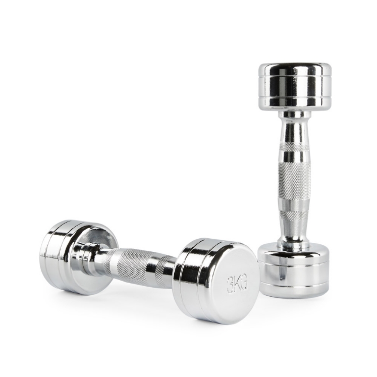 Poza cu Ganteră Profesională Cromată ATX 3 kg – Oțel Masiv pentru Săli de Fitness și Home Gym