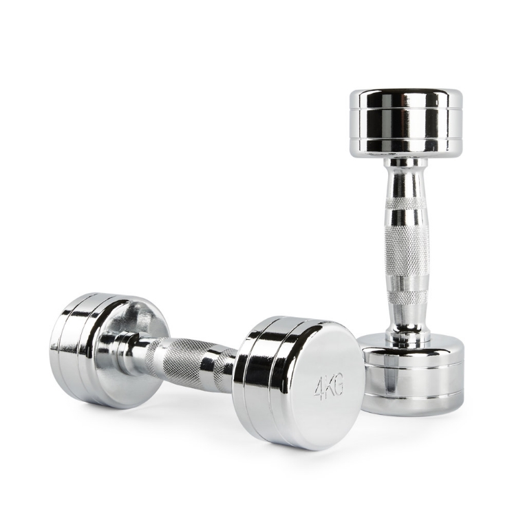 Poza cu Ganteră Profesională Cromată ATX 4 kg – Oțel Masiv pentru Săli de Fitness și Home Gym