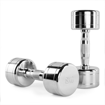 Poza cu Ganteră Profesională Cromată ATX 8 kg – Oțel Masiv pentru Săli de Fitness și Home Gym