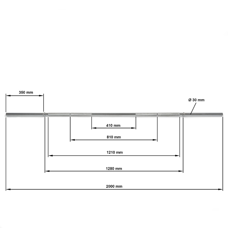 Poza cu Bară haltere 30 mm x 200 cm - prindere netedă