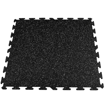 Poza cu Gymfloor Puzzleplatte granulat negru cu granule gri 970 x 970 x 8 mm podea
