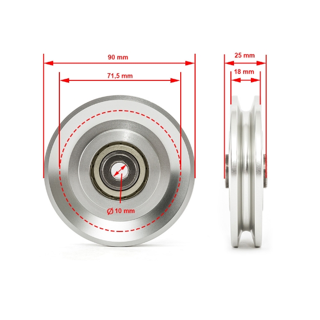 Poza cu Pârlăghie / Scripete din aluminiu Ø 90 mm