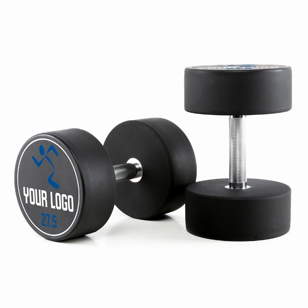 Poza cu Gantere din uretan - Logo personalizat - 27,5 kg