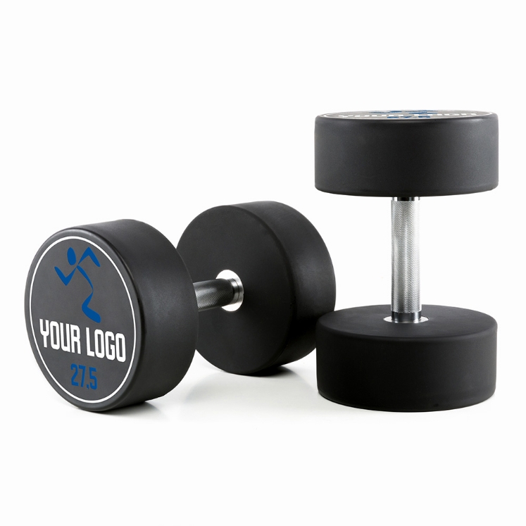 Poza cu Gantere din uretan - Logo personalizat - 27,5 kg