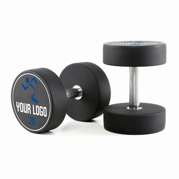 Poza cu Gantere Poliuretan Personalizate cu Logo Client – Set 5-20 kg în Trepte de 2,5 kg