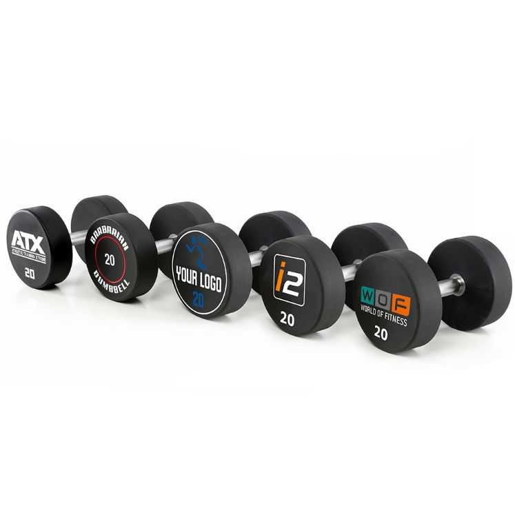 Poza cu Gantera din Poliuretan - Logo Client - Set Compact în Pași de 2,5 kg, 5 - 40 kg