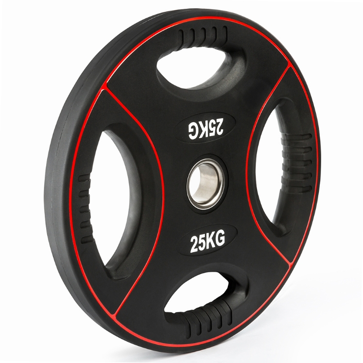 Poza cu Disc de greutati cu 4 prize din poliuretan 50 mm - 25 kg