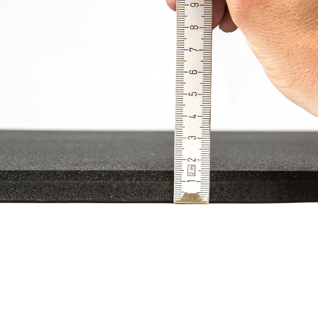 Poza cu Gymfloor® Placa de protectie pentru podea din granule - Premium Extra fina - 1000 x 1000 x 15 mm