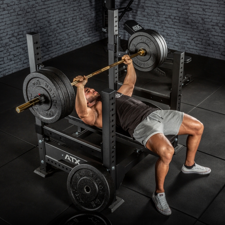 Poza cu Bară Olimpică ATX® The Golden Powerlifting 220 cm – 20 kg, 700 kg, 215K PSI