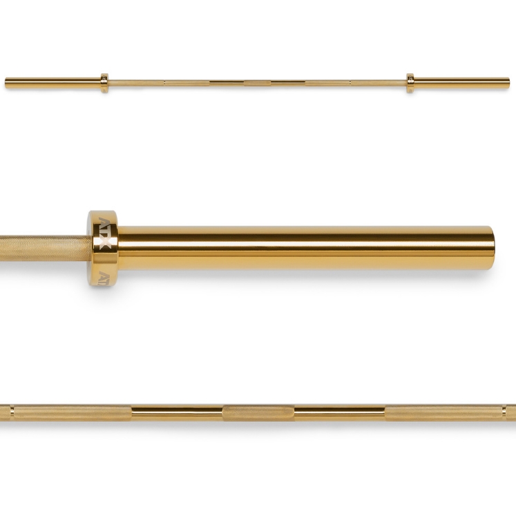 Poza cu Bară Olimpică ATX® The Golden Powerlifting 220 cm – 20 kg, 700 kg, 215K PSI