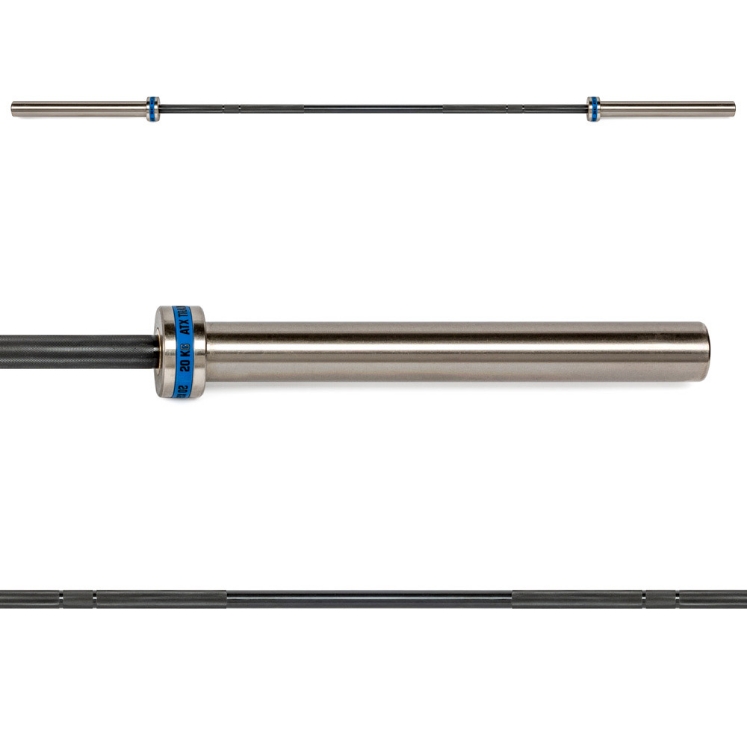 Poza cu Bară Olimpică Profesională ATX® Training Bar 20 kg – Black Oxide & Chrome