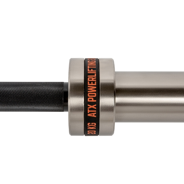 Poza cu ATX Powerlifting Training Bar - 165K - Black Oxid/Chrom - Bara de powerlifting antrenament
