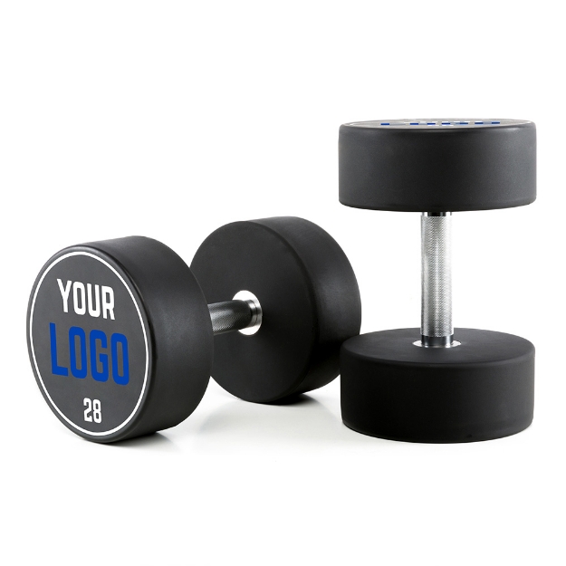 Poza cu Gantere Uretanate cu Logo Personalizat - 2 kg Increment - 28 kg