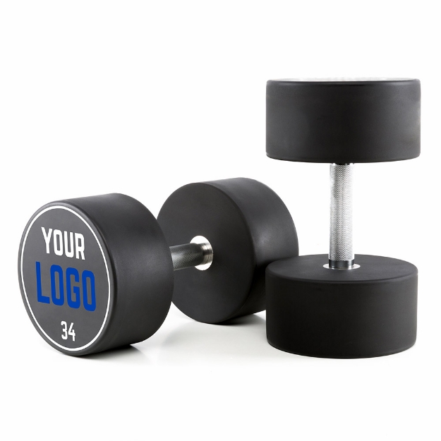 Poza cu Gantere din uretan - Logo client - trepte de 2 kg - 34 kg