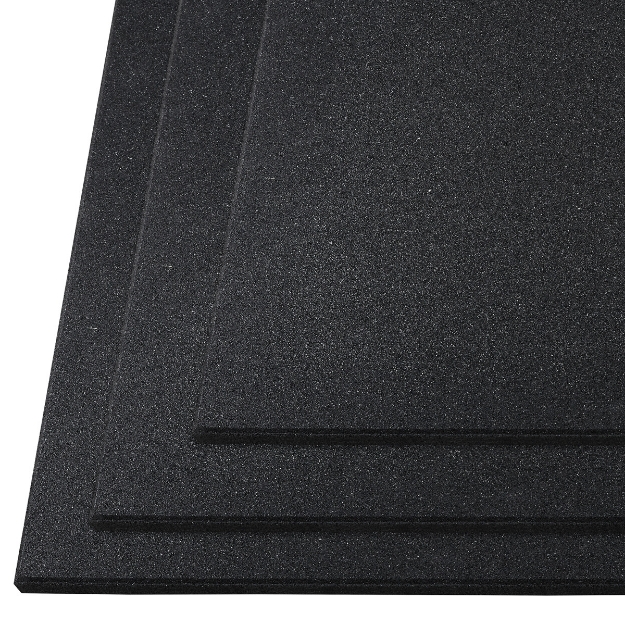 Poza cu Gymfloor Rubber Tile Premium 1000 x 1000 x 20 mm - negru