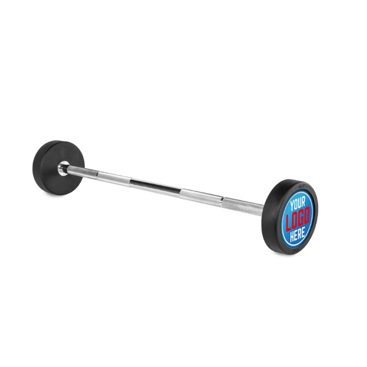 Poza cu Bară dreaptă cauciucată - Logo client - 12.5 kg