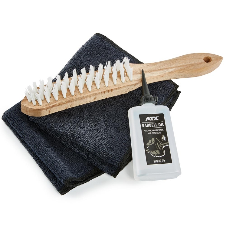 Poza cu Set de Îngrijire pentru Bare - ATX Barbell Oil, 2 lavete din microfibră și perie
