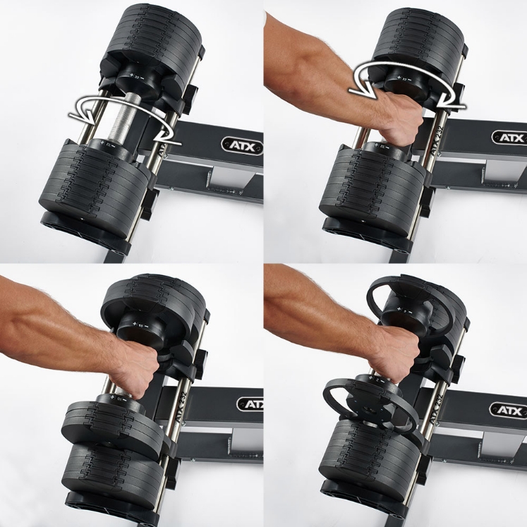 Poza cu Original Nüobell® - gantere compacte cu sistem de la 2 la 32 kg (ATX® Edition)