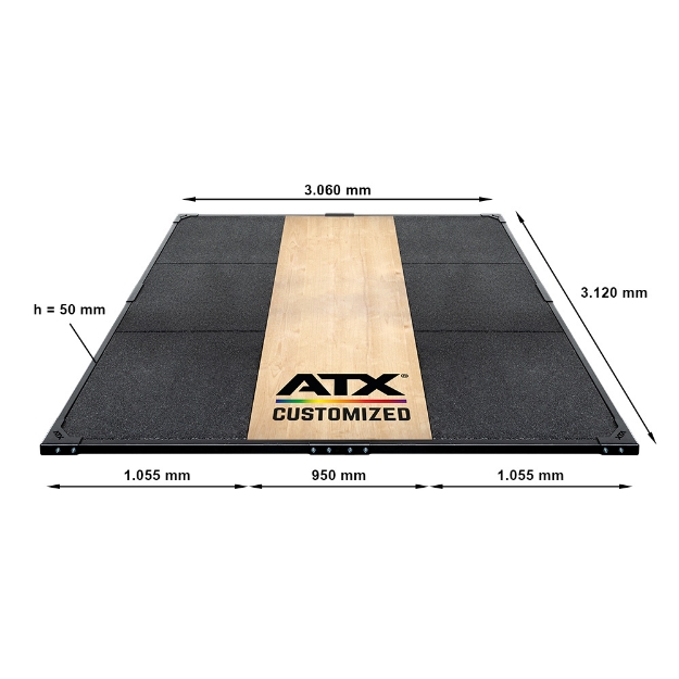 Poza cu ATX® Platforma haltere 3 x 3 m - Personalizata – Lemn Clasic