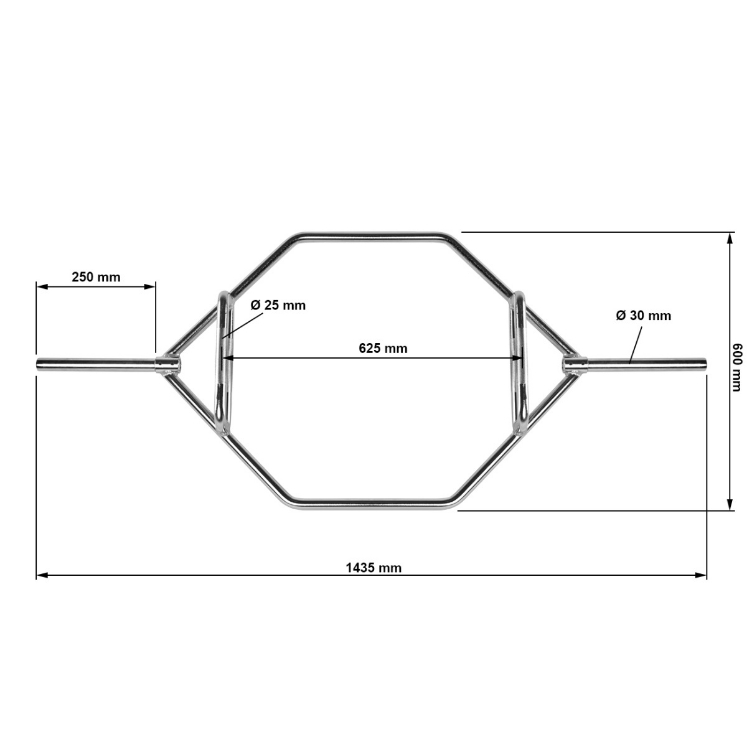 Poza cu Bară hexagonală 30 mm cromată - ofertă specială