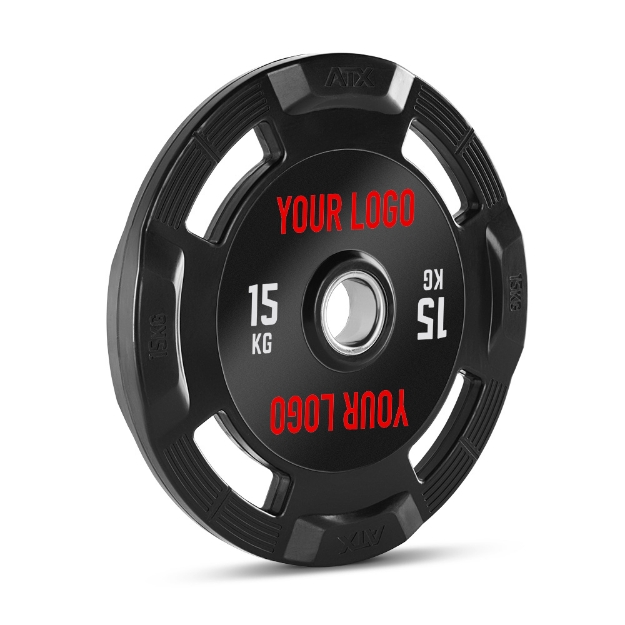 Poza cu Disc greutati cauciucate cu maner - 50 mm - Logo client - 15 kg