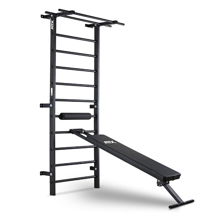 Poza cu Spalier Profesional ATX® Wall Bar Gym cu Bancă Reglabilă și Bară pentru Tracțiuni