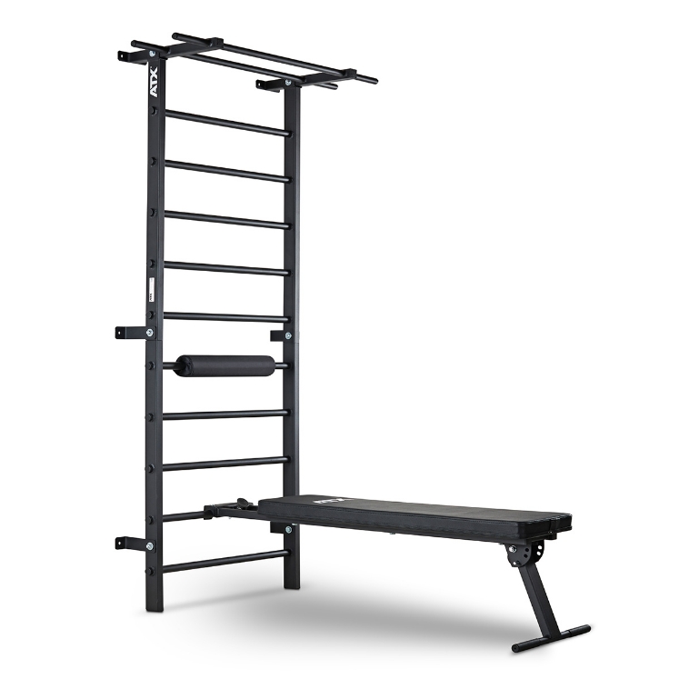 Poza cu Spalier Profesional ATX® Wall Bar Gym cu Bancă Reglabilă și Bară pentru Tracțiuni