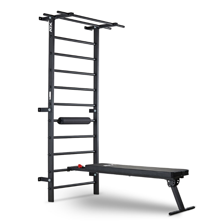Poza cu Spalier Profesional ATX® Wall Bar Gym cu Bancă Reglabilă și Bară pentru Tracțiuni