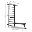 Poza cu Spalier Profesional ATX® Wall Bar Gym cu Bancă Reglabilă și Bară pentru Tracțiuni
