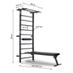 Poza cu Spalier Profesional ATX® Wall Bar Gym cu Bancă Reglabilă și Bară pentru Tracțiuni