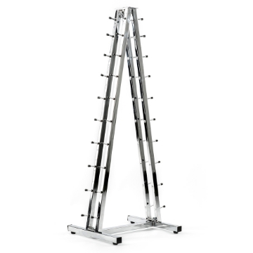 Poza cu Piramida suport gantere cromate compactă pentru sală - R-3001