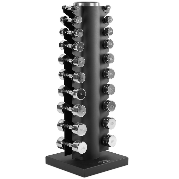Poza cu Set de gantere cromate 1-10 kg cu suport ATX®