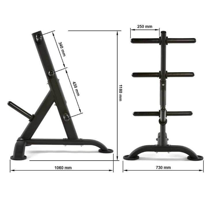 Poza cu Suport pentru discuri de greutati 50 mm - negru - design oval