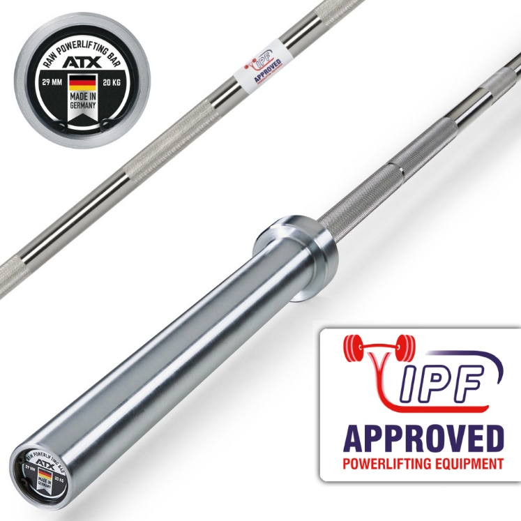 Poza cu ATX® - XTP® Bară de Powerlifting Raw - Tip 200 Manșon Standard - Fabricat în Germania