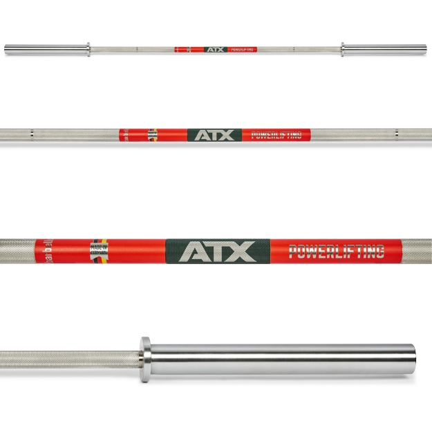Poza cu ATX XTP Powerlifting Bar Typ 400-433 Bara Powerlifting cu Manșon Lung – Fabricată în Germania