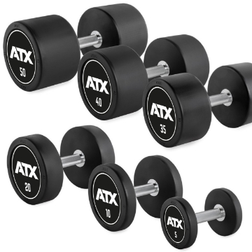 Poza cu Set gantere profesionale cauciucate ATX, 5 - 40 kg