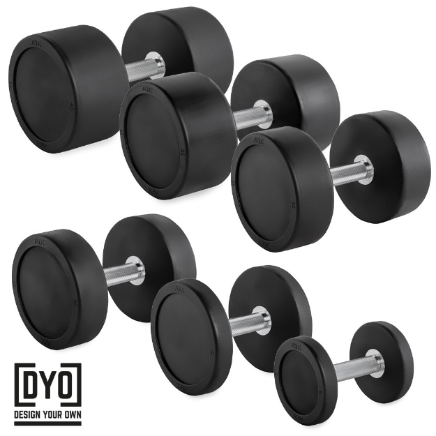 Poza cu Set gantere cauciucate PRO-Style ATX, personalizabil, 5 - 40 kg