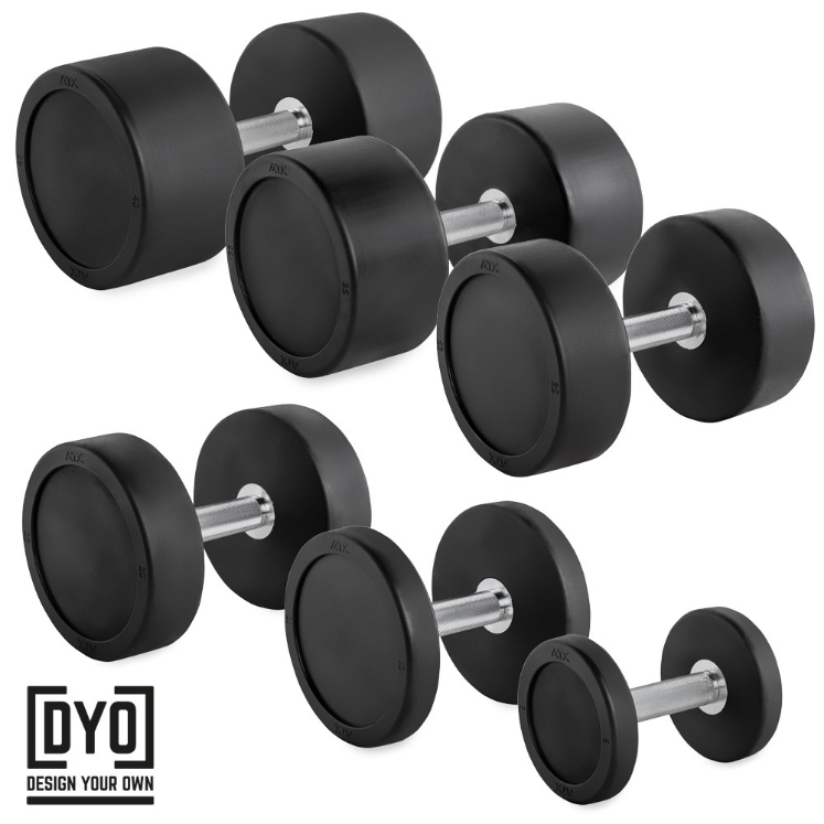 Poza cu Set gantere cauciucate PRO-Style ATX, personalizabil, 5 - 40 kg