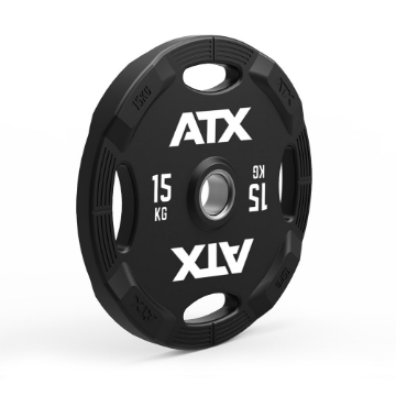 Poza cu ATX Polyurethan 4-Grip Hantelscheibe 50 mm 15 kg - Disc profesional pentru sala si acasa