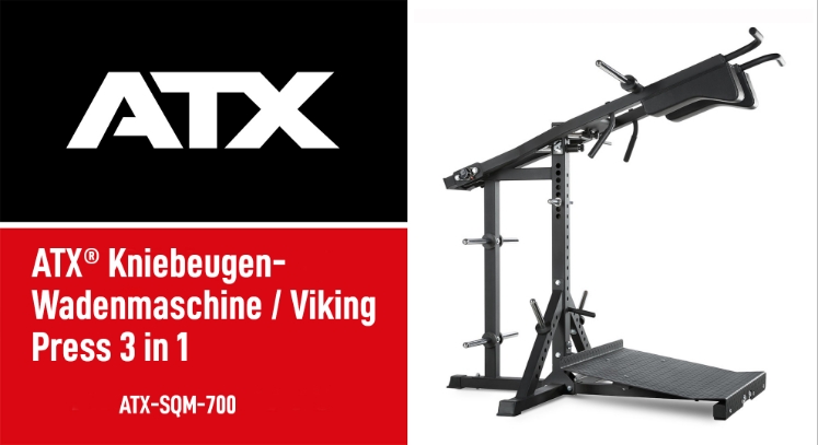 Poza cu ATX Lever Arm Squat PRO – Aparat Profesional 3 în 1 pentru Squat, Viking Press și Calf Raise