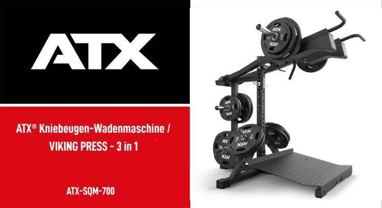 Poza cu ATX Lever Arm Squat PRO – Aparat Profesional 3 în 1 pentru Squat, Viking Press și Calf Raise
