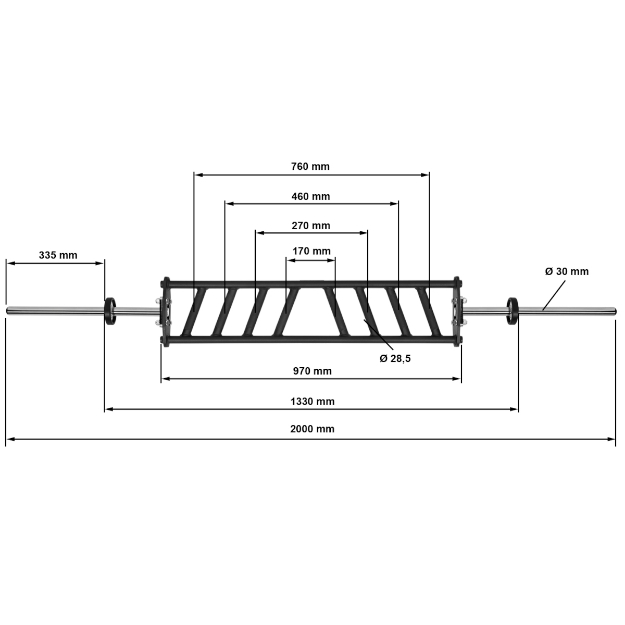 Poza cu ATX® Diagonal Multi Grip Bar 30 mm x 200 cm