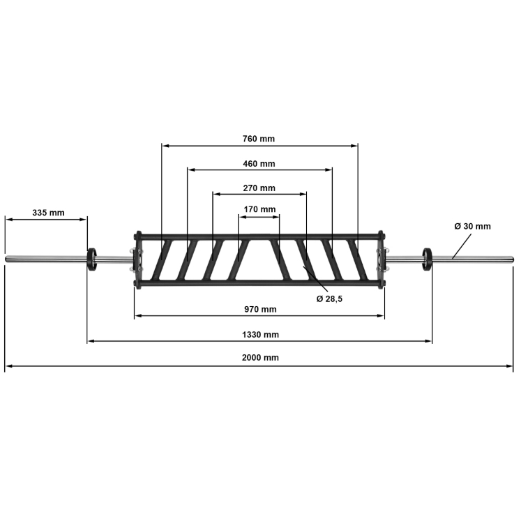 Poza cu ATX® Diagonal Multi Grip Bar 30 mm x 200 cm