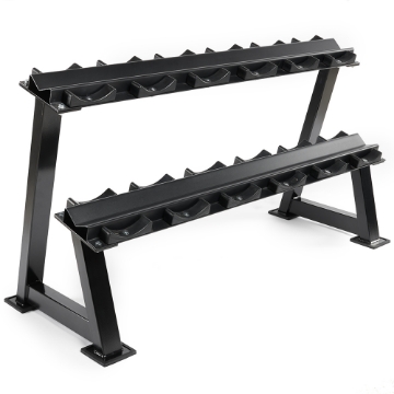 Poza cu Suport pentru gantere 144 cm negru cu tăvițe semicirculare